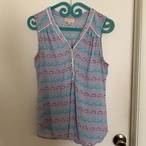 Dinosaur print sleeveless blouse
